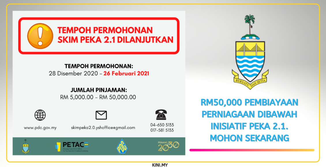 RM50,000 Pembiayaan Perniagaan Dibawah Inisiatif Peka 2.1. Mohon Sekarang