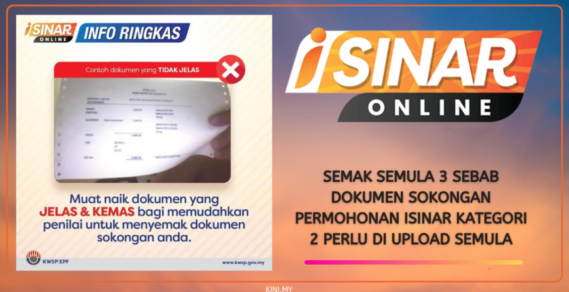 Semak Semula 3 Sebab Dokumen Sokongan Permohonan iSinar Kategori 2 Perlu Di Upload Semula
