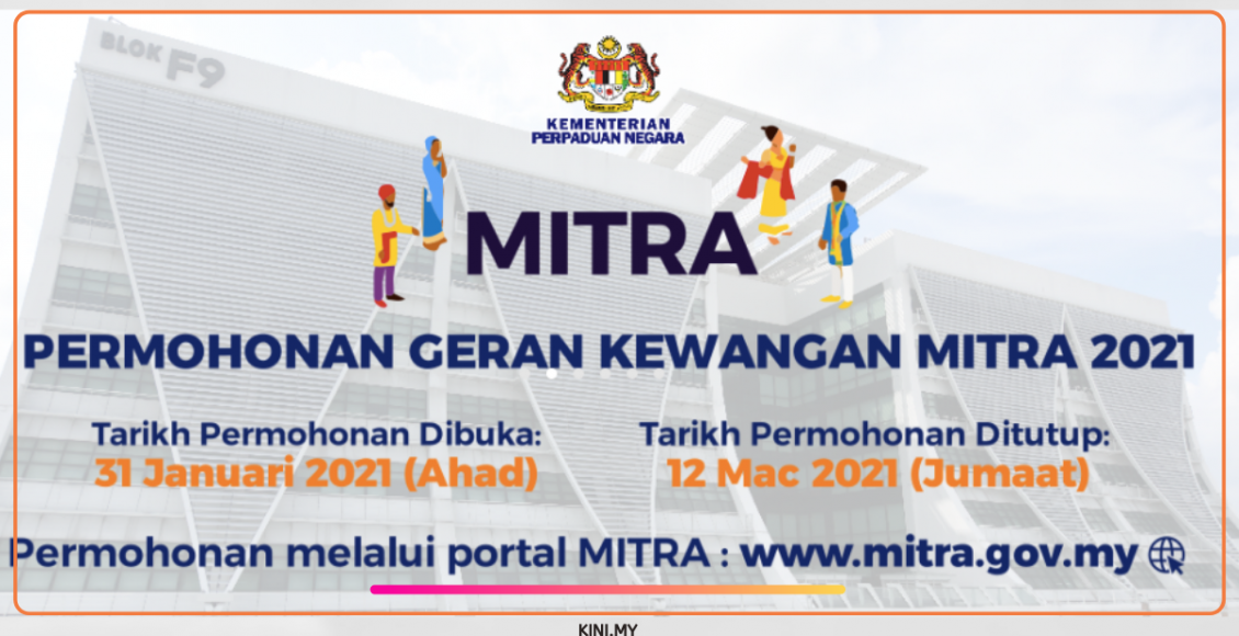 Cara Mohon Geran Kewangan MITRA 2021. Semak Syarat Permohonan Disini