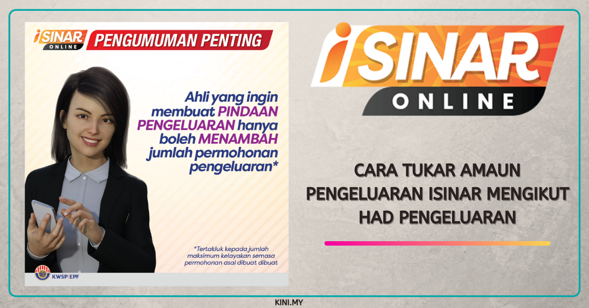 Cara Tukar Amaun Pengeluaran iSinar Mengikut Had Pengeluaran