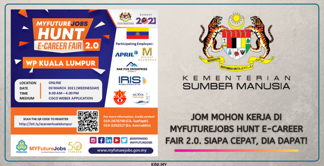 Jom Mohon Kerja Di MyFutureJobs Hunt E-Career Fair 2.0. Siapa Cepat, Dia Dapat!