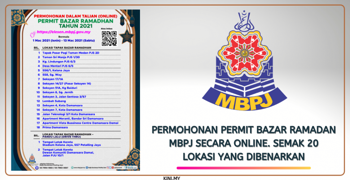 Permohonan Permit Bazar Ramadan MBPJ Secara Online. Semak 20 Lokasi Yang Dibenarkan