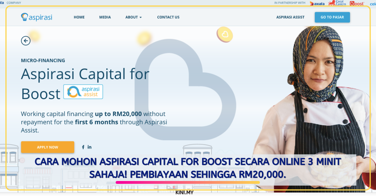 Cara Mohon Aspirasi Capital For Boost Secara Online 3 Minit Sahaja! Pembiayaan Sehingga RM20,000.