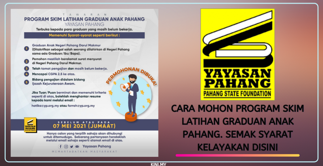 Cara Mohon Program Skim Latihan Graduan Anak Pahang. Semak Syarat Kelayakan Disini