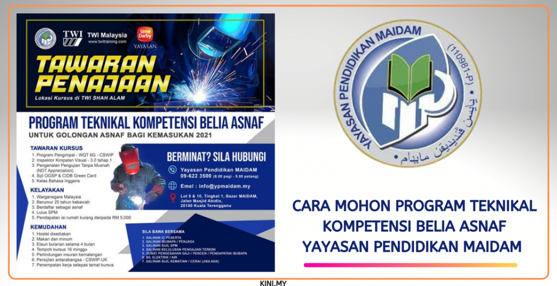 Cara Mohon Program Teknikal Kompetensi Belia Asnaf Yayasan Pendidikan MAIDAM