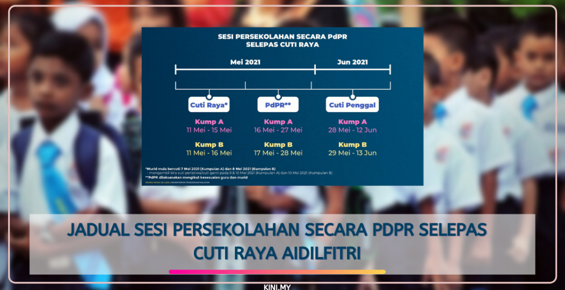 Jadual Sesi Persekolahan Secara PdPR Selepas Cuti Raya Aidilfitri