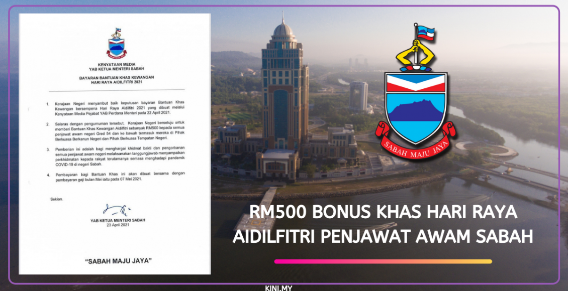 RM500 Bonus Khas Hari Raya Aidilfitri Penjawat Awam Sabah