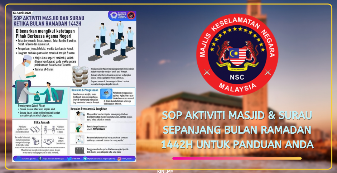 SOP Aktiviti Masjid & Surau Sepanjang Bulan Ramadan 1442H Untuk Panduan Anda