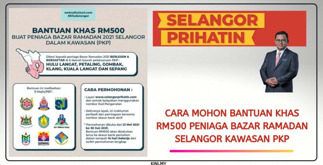 Cara Mohon Bantuan Khas RM500 Peniaga Bazar Ramadan Selangor Kawasan PKP