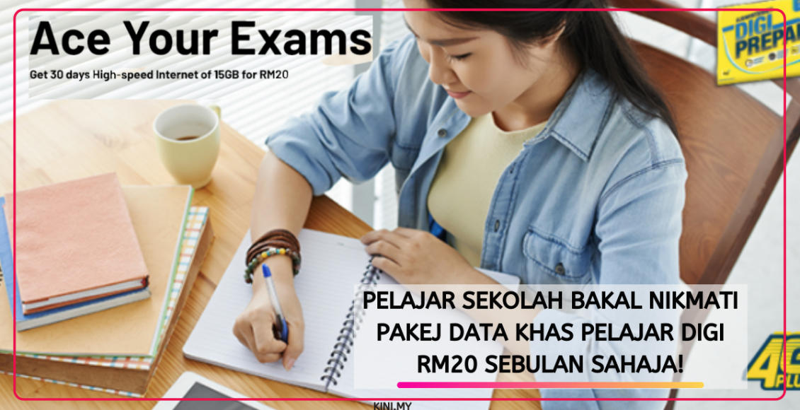 Pelajar Sekolah Bakal Nikmati Pakej Data Khas Pelajar Digi RM20 Sebulan Sahaja!
