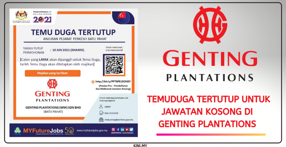 Temuduga Tertutup Untuk Jawatan Kosong Di Genting Plantations