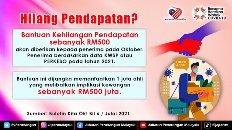 RM500 Diberikan Jika Hilang Pekerjaan Melalui Bantuan Hilang Pekerjaan PEMULIH