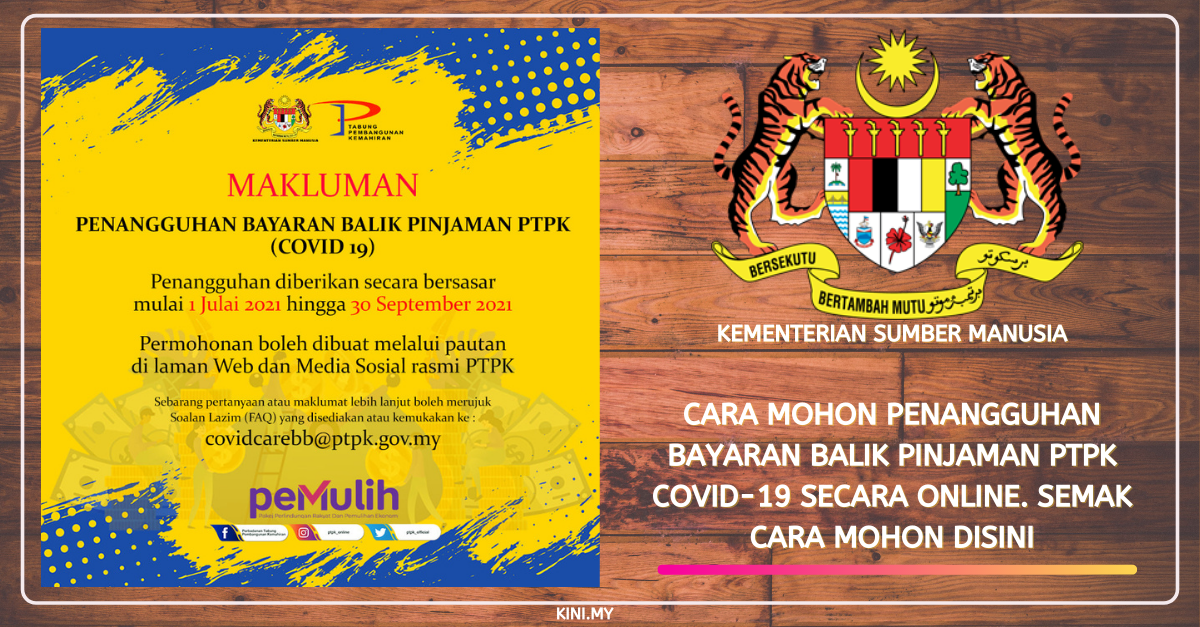 Cara Mohon Penangguhan Bayaran Balik Pinjaman PTPK Covid-19 Secara Online. Semak Cara Mohon Disini