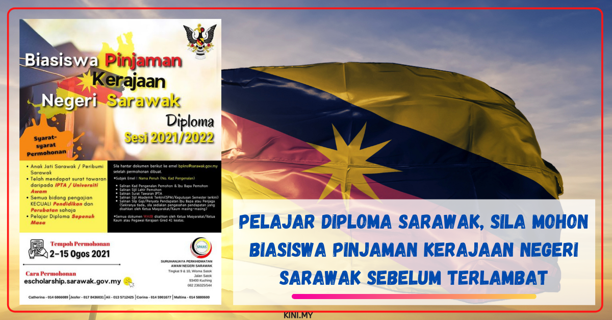 Pelajar Diploma Sarawak, Sila Mohon Biasiswa Pinjaman Kerajaan Negeri