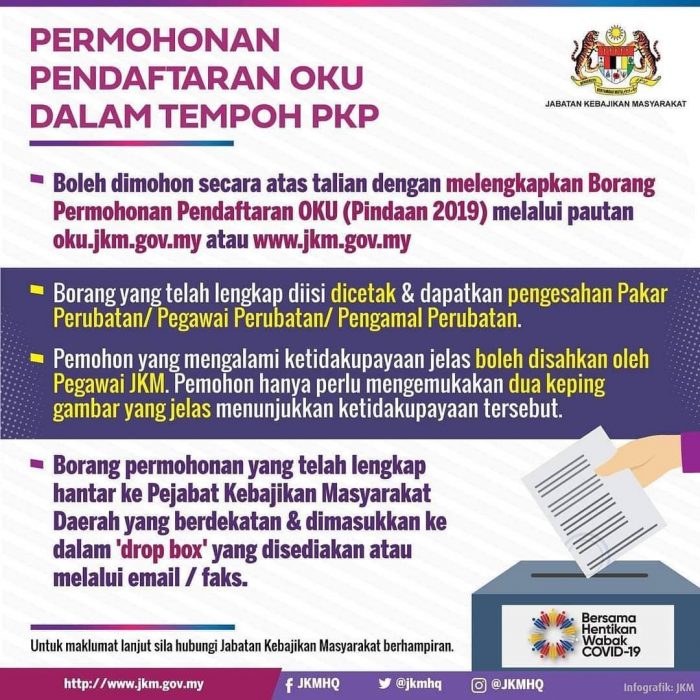 Cara Mohon Pendaftaran OKU JKM Dalam Tempoh PKP Secara Online & Ini