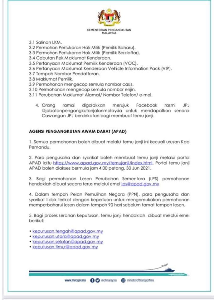 Cara Buat Temujanji JPJ & Perkhidmatan Kaunter APAD