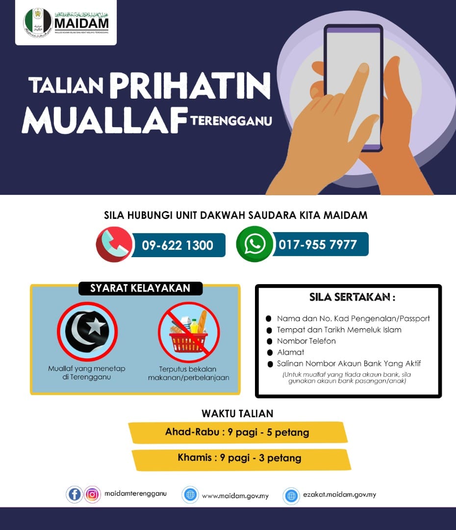 Cara Mohon Talian Prihatin Muallaf Terengganu, Jangan Lupa Sertakan Bersama Maklumat Ini Ya!