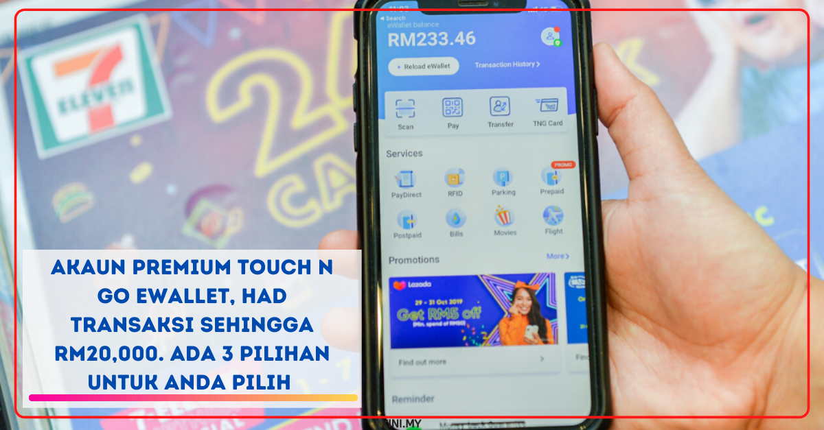 Akaun Premium Touch n Go eWallet, Had Transaksi Sehingga RM20,000. Ada 3 Pilihan Untuk Anda Pilih