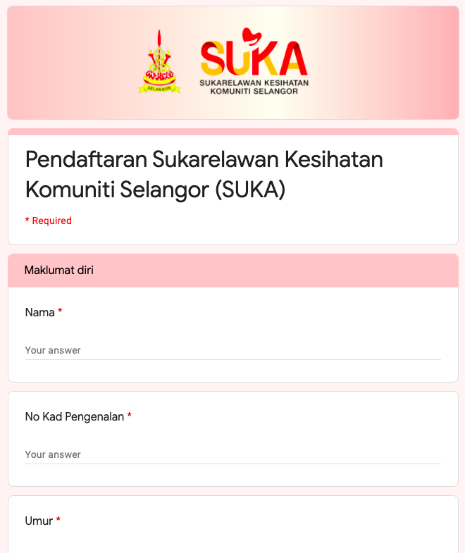 [SUKA] Sukarelawan Diperlukan! Ini Cara Mohon Sukarelawan Kesihatan Komuniti Selangor