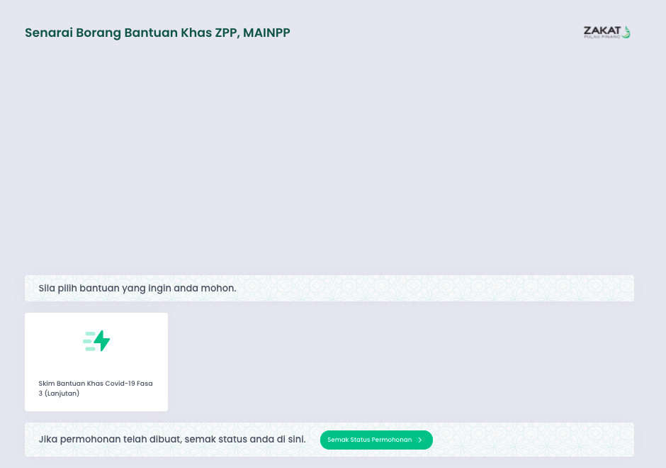 [Lanjutan] Skim Bantuan Khas Zakat Covid-19 (SBKZC19) Pelbagai Kategori. Mohon Secara Online Disini