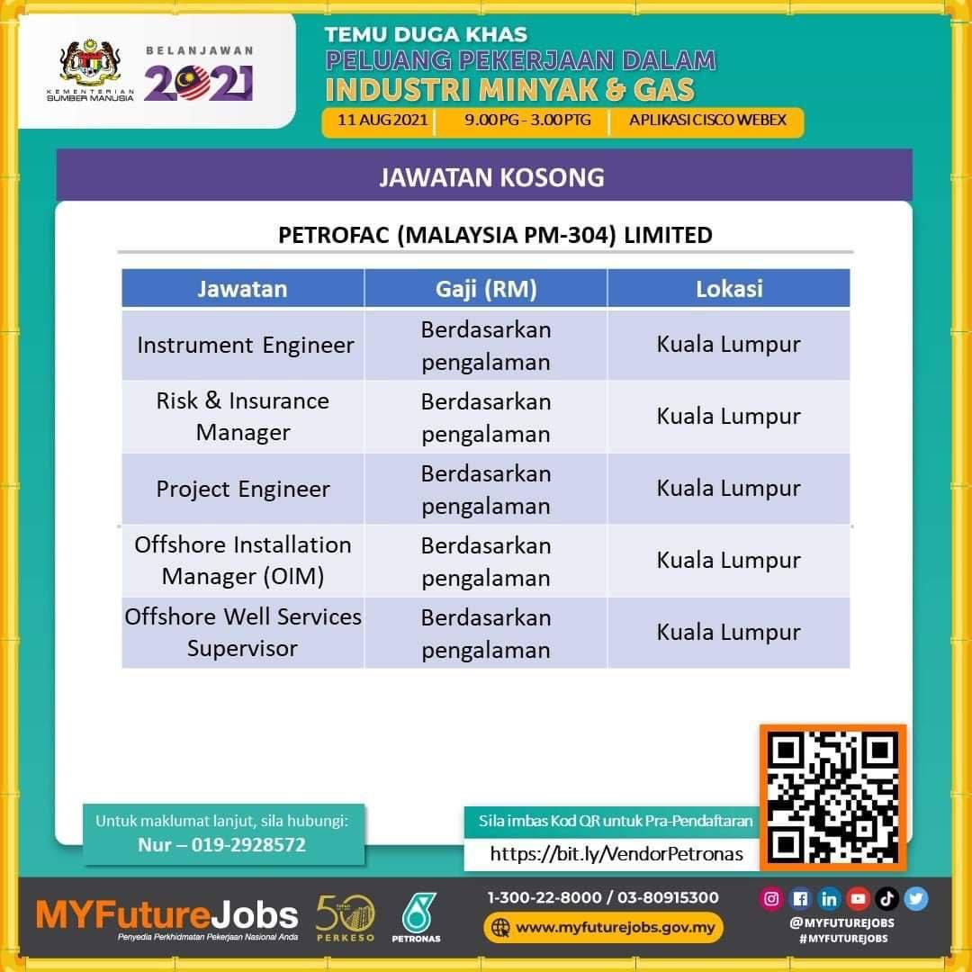 Jom Ikuti Temuduga Khas Peluang Pekerjaan Dalam Industri Minyak & Gas Dengan Kerjasama Petronas. Bantuan Mobiliti Sehingga RM1,000