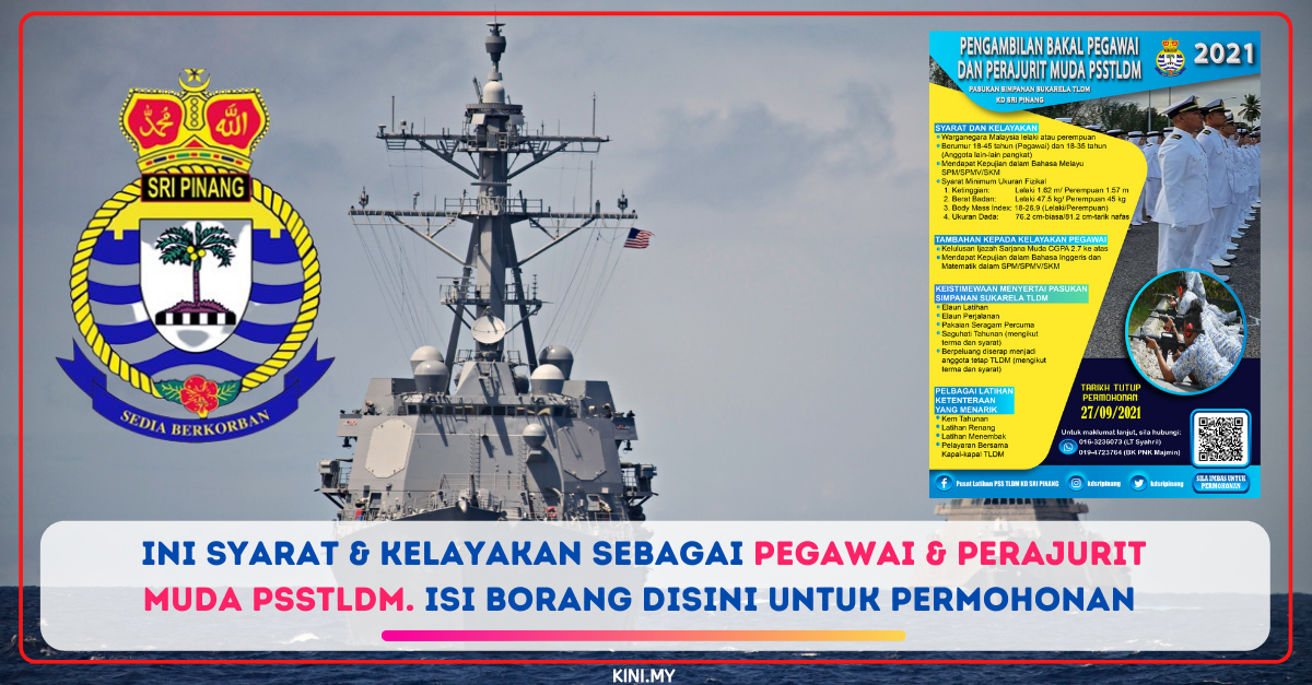 Ini Syarat & Kelayakan Sebagai Pegawai & Perajurit Muda PSSTLDM. Isi Borang Disini Untuk Permohonan