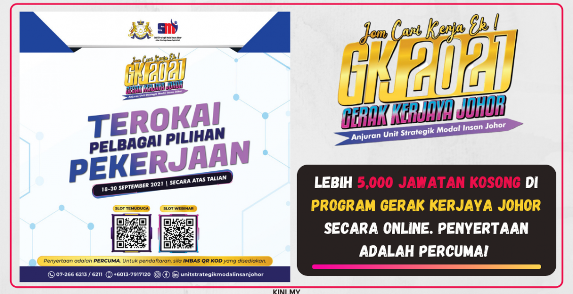 Lebih 5,000 Jawatan Kosong Di Program Gerak Kerjaya Johor Secara Online. Penyertaan Adalah Percuma!