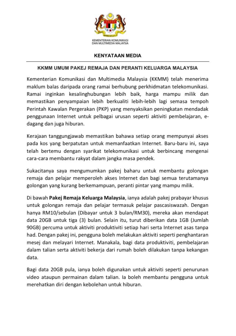 Pelajar Boleh Nikmati Internet Laju Tanpa Had RM10 Sahaja Sebulan Dengan 2 Pakej Baharu