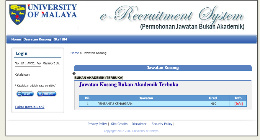 Jawatan Pembantu Kemahiran H19. Pemilik Sijil Vokasional Malaysia/SPM/SKM & Sijil Kompetensi Mohon Segera!