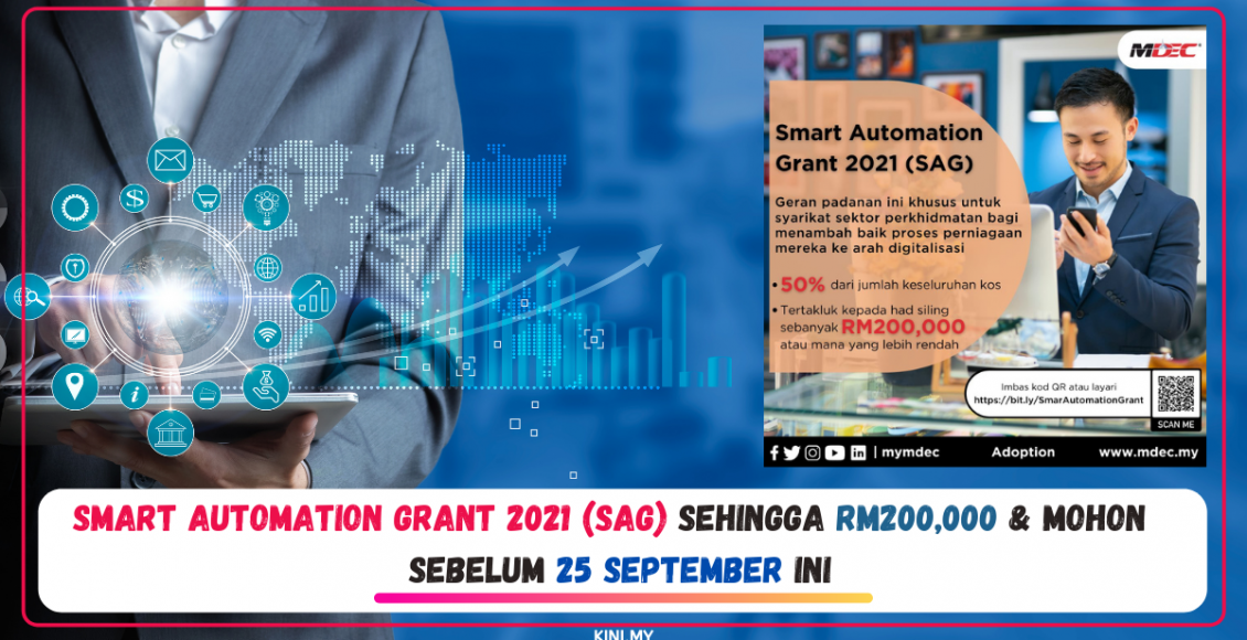 Smart Automation Grant 2021 (SAG) Sehingga RM200,000 & Mohon Sebelum 25 September Ini