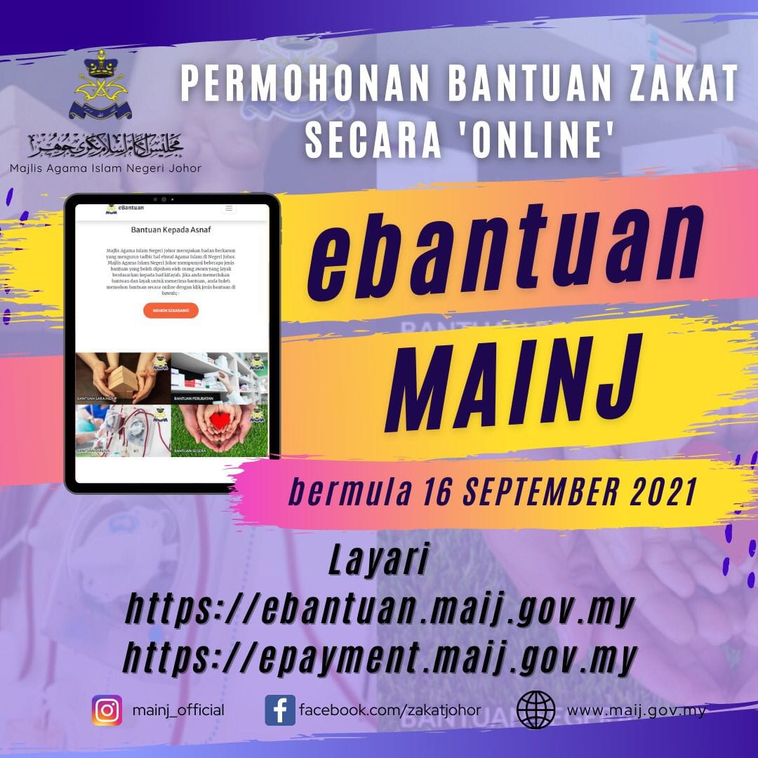 4 Jenis Bantuan Permohonan Bantuan Zakat Secara Online Ebantuan MAINJ. Akses Masuk Melalui 2 Pautan Sahaja