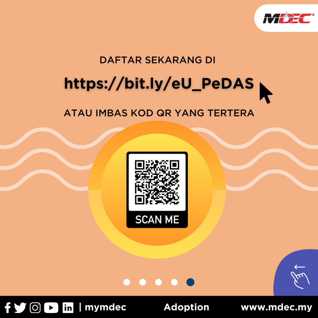 Program Perkhidmatan eDagang Setempat (PeDAS) Membantu Usahawan. Imbas Kod QR & Daftar