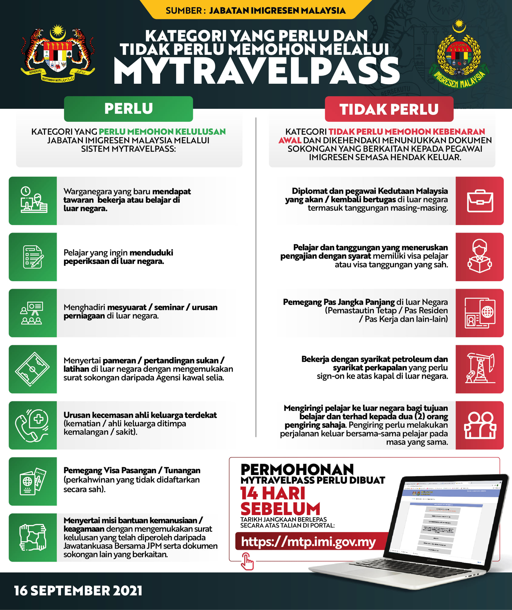 Pelajar & Tanggungan Keluar Negara Tidak Perlu Memohon Kelulusan Melalui MyTravelPass Imigresen