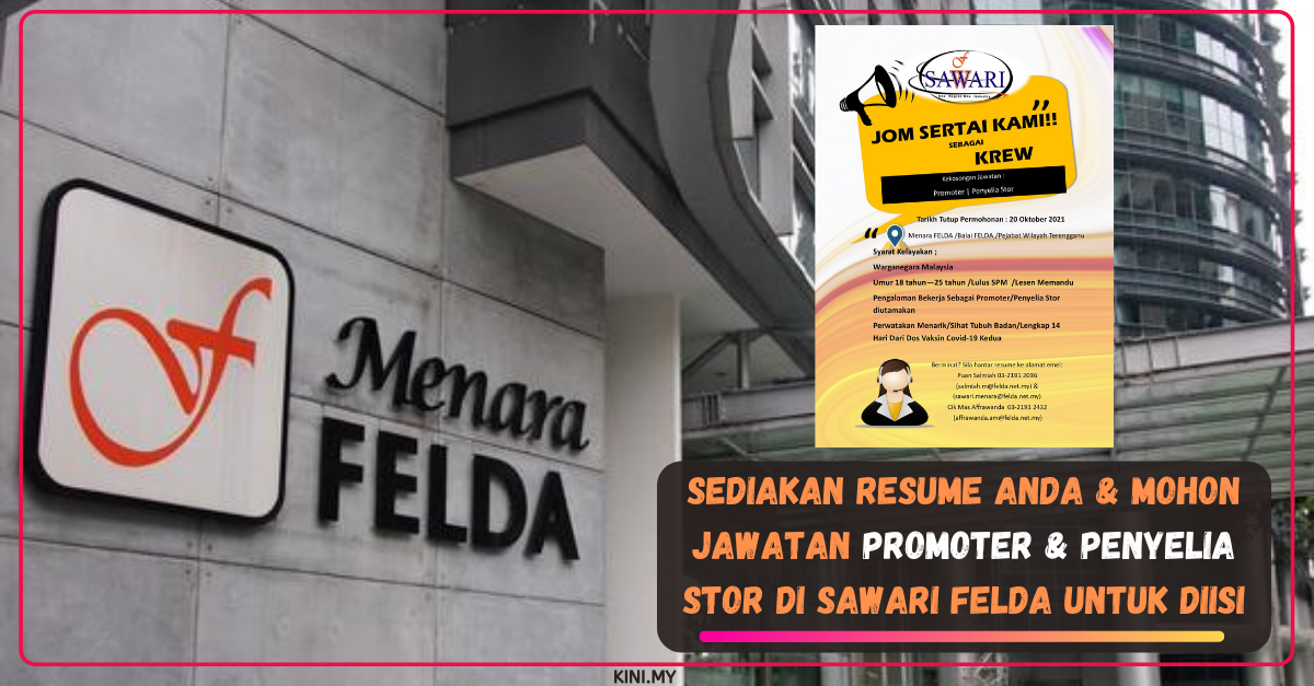Sediakan Resume Anda & Mohon Jawatan Promoter & Penyelia Stor Di Sawari FELDA Untuk Diisi
