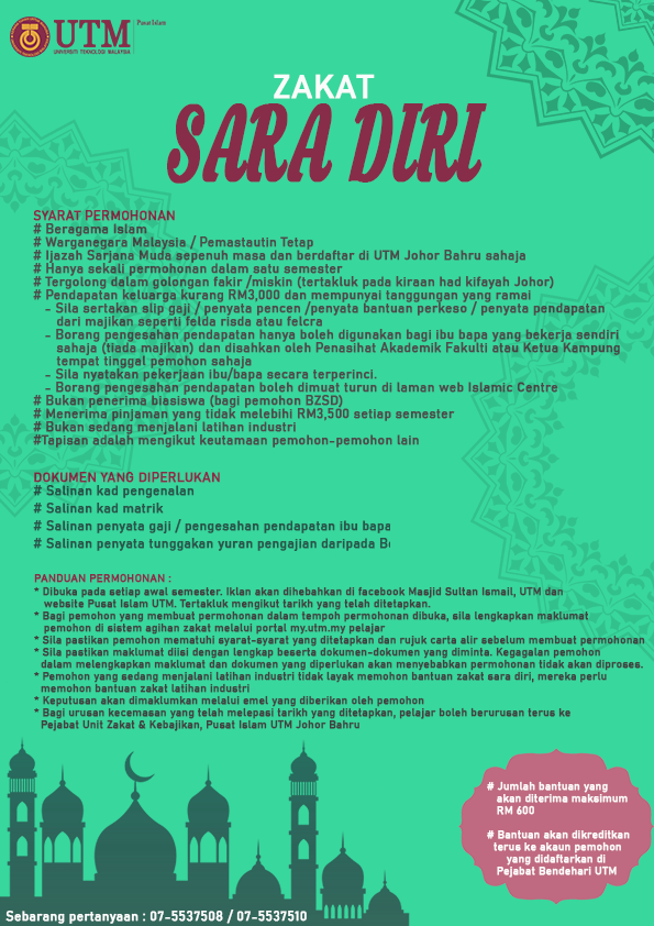 Student UTM Johor? Anda Dah Boleh Mohon Bantuan Zakat Secara Online Atau Imbas Kod Sahaja!