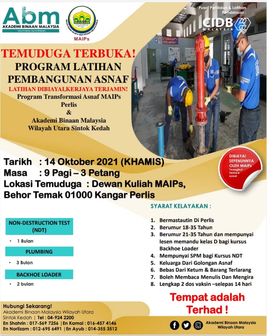 Elaun Bulanan Disediakan! Ikuti Temuduga Terbuka Program Latihan Pembangunan Asnaf Tajaan MAIPS & Ini Syaratnya