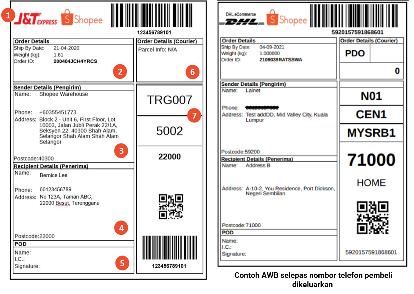 Selepas Ini Nombor Telefon Customer Dah Tak Ada Dalam Air Waybill. Ini Alasan Shopee