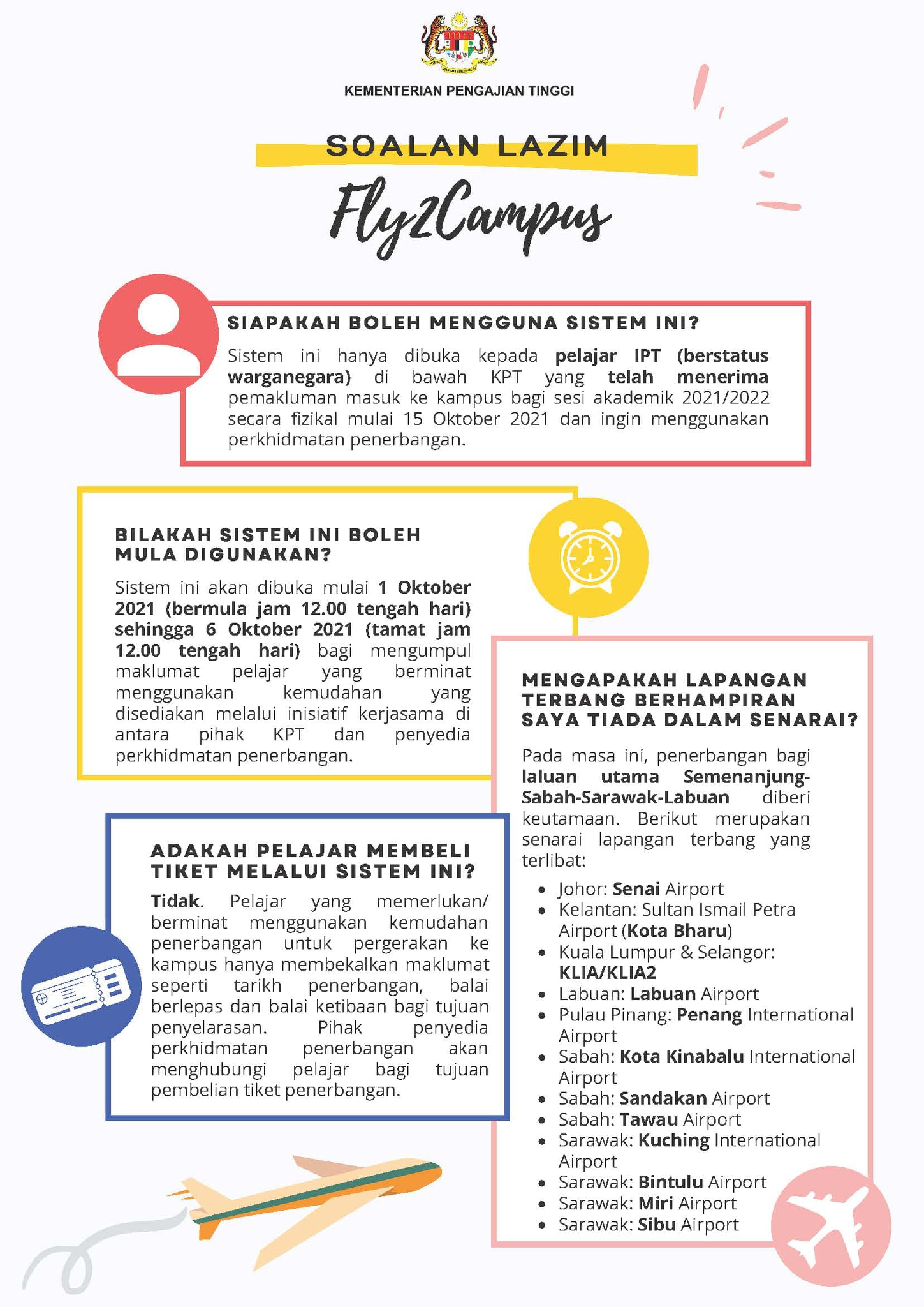 [Fly2Campus] Berikan Maklumat Tarikh Penerbangan Anda & Bersedia Untuk Pulang Ke Kampus Anda!