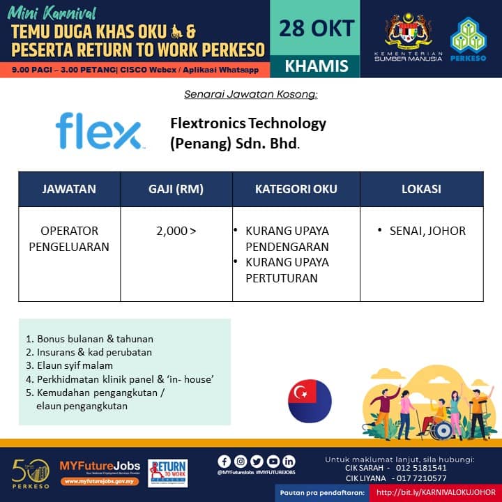 OKU & Peserta Return To Work Dipelawa Mohon Program Temuduga Khas Secara Online. Pelbagai Keistimewaan Menanti Anda