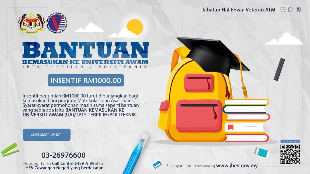 Insentif RM1,000 Bantuan Kemasukan Ke Universiti Awam, IPTS Terpilih/Politeknik. Download Borang Disini