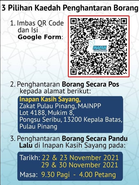 Cara Mohon Inapan Kasih Sayang Zakat Pulau Pinang. 3 Kaedah Penghantaran Borang Ada Disini