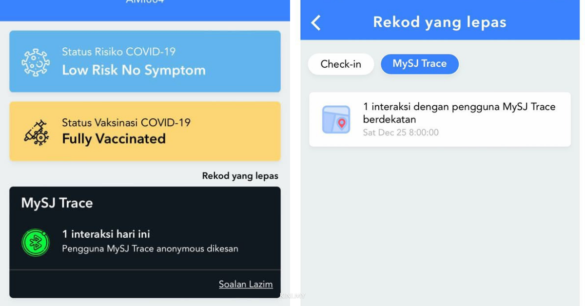 MySJ Trace Kesan Kontak Rapat & Tiada Lagi Check Out Pada MySejahtera