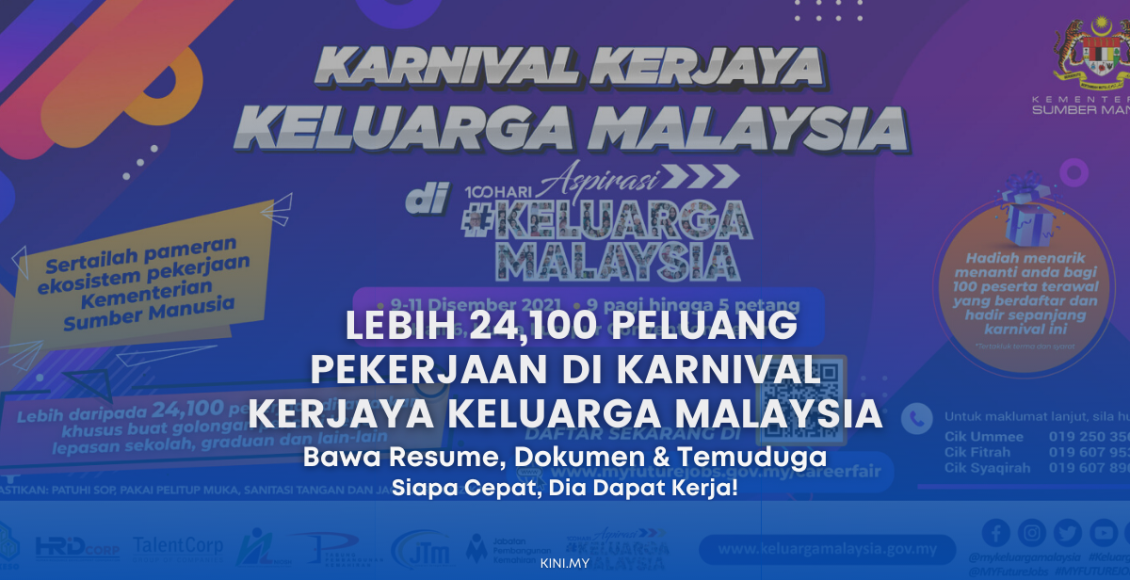 Lebih 24,100 Peluang Pekerjaan Di Karnival Kerjaya Keluarga Malaysia. Jangan Tunggu Lagi!
