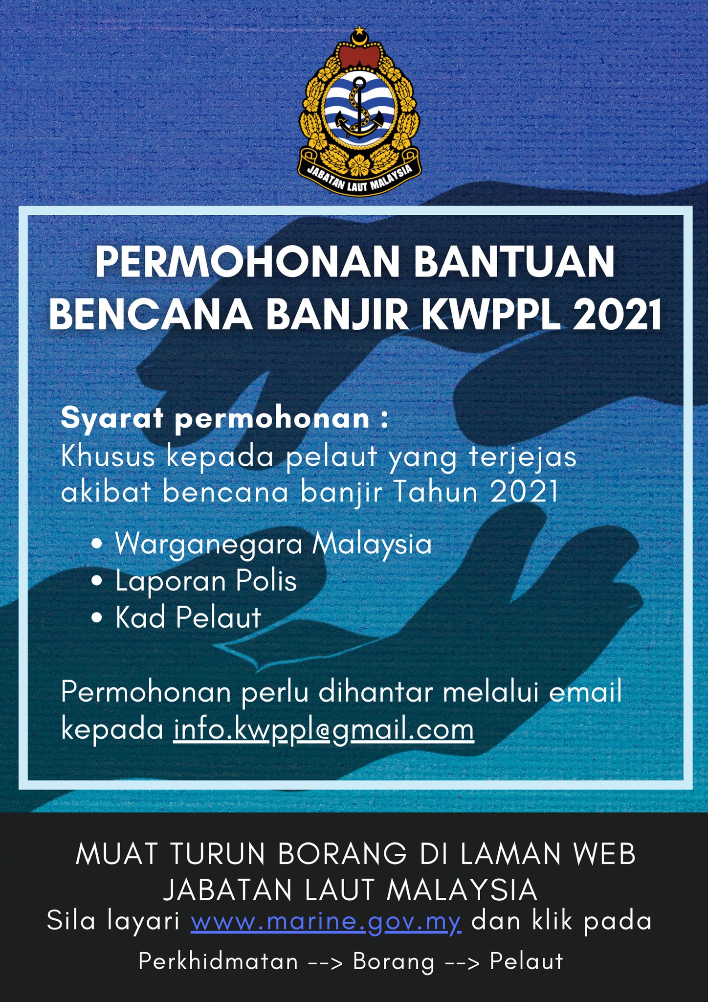 Cara Mohon Bantuan Bencana Banjir KWPPL 2021, Bantu Pelaut Terjejas