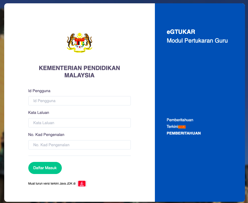 Permohonan Pertukaran Guru Antara Bahagian, Negeri, Antara Daerah dan Dalam Daerah Bagi Tahun 2022 Dibuka