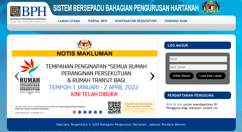 Cara Mohon Rumah Transit (RT) Putrajaya, RT Ang Seng, Kuala Lumpur & RT Tanjung Kupang Secara Online