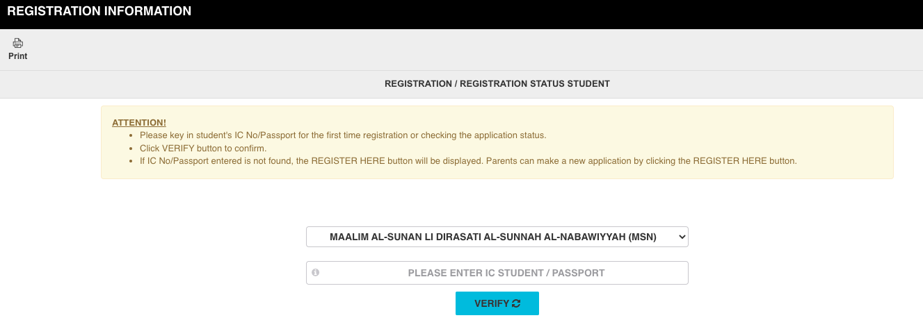 Permohonan Masuk Tingkatan 4 Ke Ma'Lim Al-Sunan Li Dirasati Al-Sunnah Al-Nabawiyyah (MSN MAIWP)