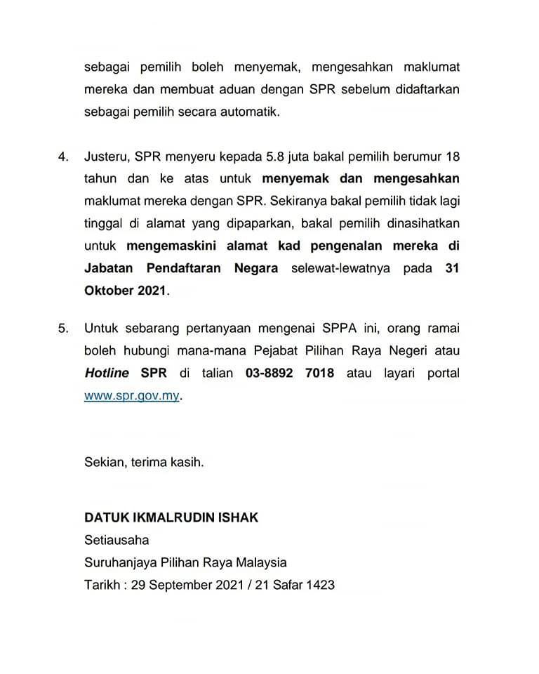Pendaftaran Pengundi Secara Automatik (PPSA), 5 Saluran Untuk Semak Daftar Mengundi