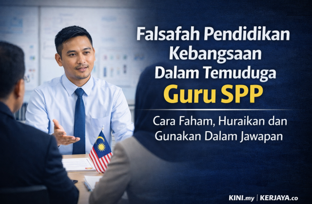 dari design lepas, hasilkan featured image landscape teks Falsafah Pendidikan Kebangsaan Dalam Temuduga Guru SPP: Cara Faham, Huraikan dan Gunakan Dalam Jawapan